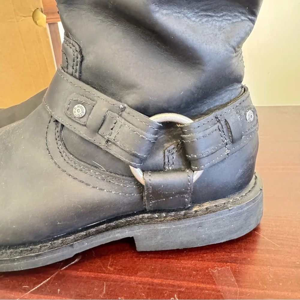 Harley Davidson Cortez Harness men’s black leather motorcycle biker boots 8.5